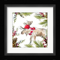 Holiday Moose Framed Print