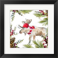 Holiday Moose Framed Print