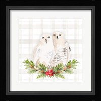 Holiday Woodland Garland on Plaid IV Framed Print