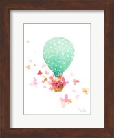Hot Air Balloon With Butterflies Fine Art Print