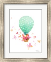 Hot Air Balloon With Butterflies Fine Art Print