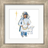 Drummer Boy And Lamb (blue and gold) Fine Art Print