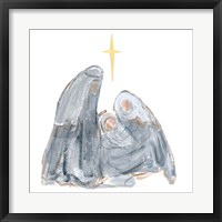 Gray and Gold Nativity with Star Fine Art Print