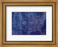 Cobalt US Map Fine Art Print