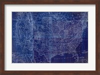 Cobalt US Map Fine Art Print