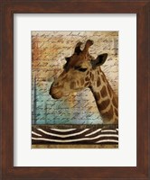 Madagascar Safari with Blue I (Giraffe) Fine Art Print