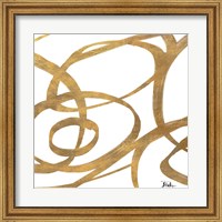 Golden Swirls Square I Fine Art Print