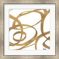 Golden Swirls Square I Fine Art Print