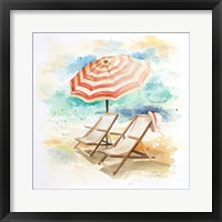 Umbrella On The Beach I Framed Print