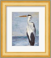 Blue Heron On Blue II Fine Art Print