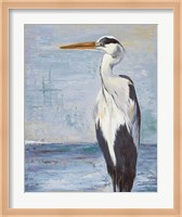 Blue Heron On Blue II Fine Art Print