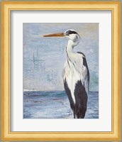 Blue Heron On Blue II Fine Art Print