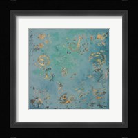 Gold Swirls on Blue Fine Art Print