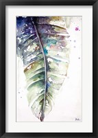 Watercolor Plantain Leaves with Purple I Framed Print