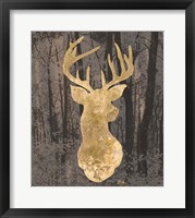 Gold Deer on Black Fine Art Print