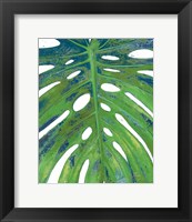 Tropical Leaf with Blue II Fine Art Print