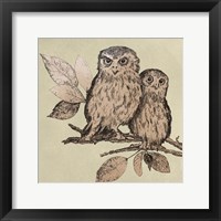 Neutral Little Owls II Framed Print