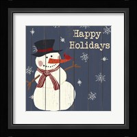 Cardinals And Snowmen I Framed Print