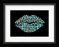 Aqua Leopard Lips Fine Art Print