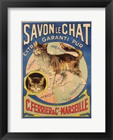 Savon Le Chat Cat Soap ad Framed Print