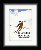 Chamonix Mont-Blanc Alpine Ski Poster from 1930 Fine Art Print