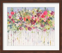 Hollyhocks Over Fence Fine Art Print