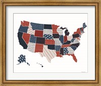 Patchwork USA Map Fine Art Print