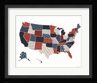 Patchwork USA Map Fine Art Print