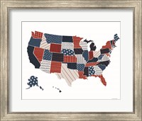 Patchwork USA Map Fine Art Print