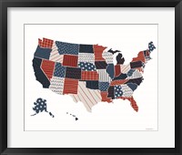 Patchwork USA Map Fine Art Print