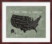 Chalk USA Map Fine Art Print