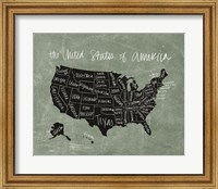 Chalk USA Map Fine Art Print