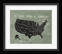 Chalk USA Map Fine Art Print