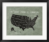 Chalk USA Map Fine Art Print