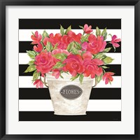 Fuchsia Flores Stripes Fine Art Print