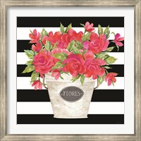 Fuchsia Flores Stripes Fine Art Print
