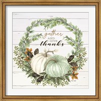 Gather and Give Thanks Wreath Fine Art Print