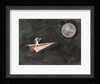 Paper Airplane to the Moon Fine Art Print