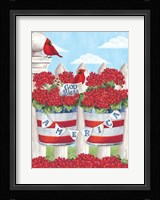 Patriotic Geraniums Fine Art Print