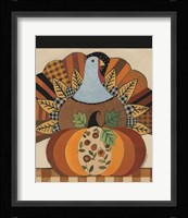 Turkey and Patterned Pumpkin Fine Art Print