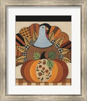 Turkey and Patterned Pumpkin Fine Art Print