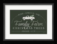 Vintage Christmas VII Green Framed Print