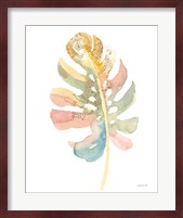 Boho Tropical Leaf II on White Fine Art Print
