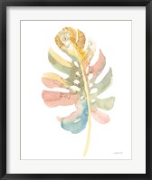Boho Tropical Leaf II on White Framed Print