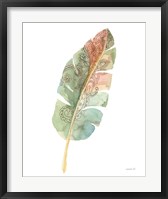 Boho Tropical Leaf I on White Framed Print