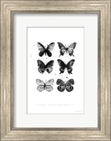 Six Inky Butterflies Fine Art Print