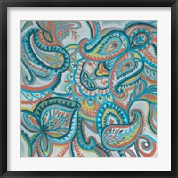 Emerald Paisley I Framed Print