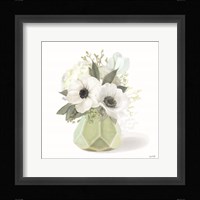 Posies in Green Framed Print