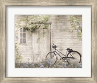 Blue Bike at Barn Fine Art Print