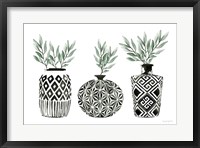 Geometric Vases I Green Fine Art Print